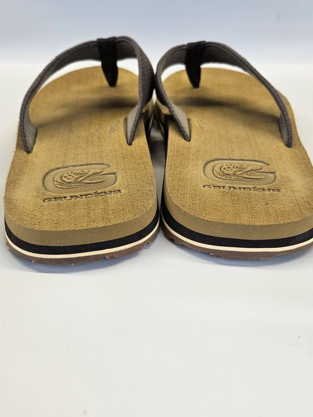 Grundens Sandals SeaDek Flip Flops Mens Size 11 Brown Post Toe Vacation Beach